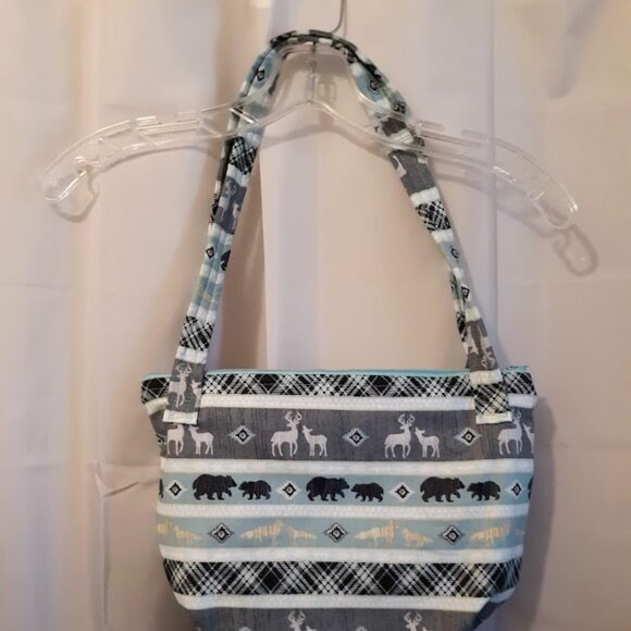 Have one to sell? Sell now NEW Woodland Deer Bear Theme Shoulder bag Aqua Black - Picture 5 of 9
